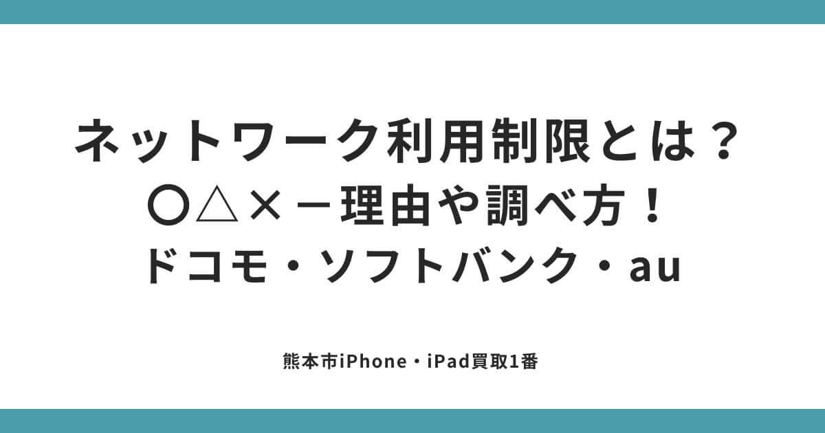 ネットワーク利用制限とは？〇△×－理由や調べ方！